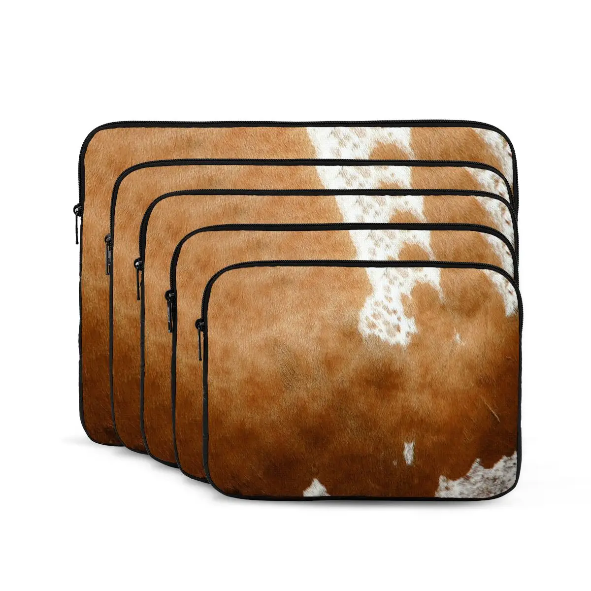 Stylish Cow Fur Cowhide Texture Cow Skin Print Patter Notebook Laptop Bag  For Macbook Air Pro Tablet Shockproof Case Bag
