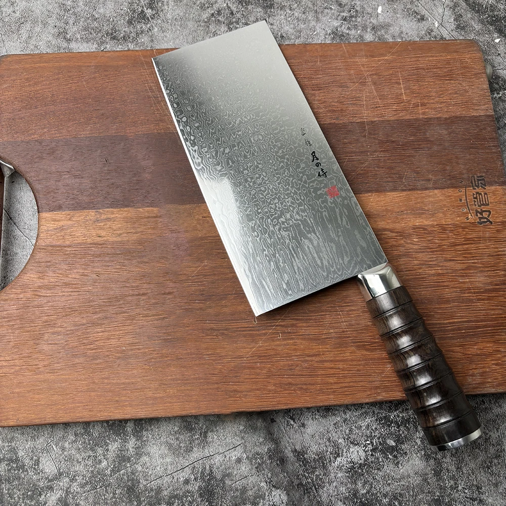 

8 Inch Chinese Chef Knife 67-layers Damascus Steel Blade wood Handle Slicing Vegetables Cleaver Meat 10Cr15CoMov Kitchen Knife