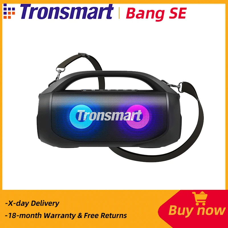 Tronsmart Bang SE Bluetooth Speaker Portable Speaker with 24-Hour Playtime, Portable Handle, for Camping, Party