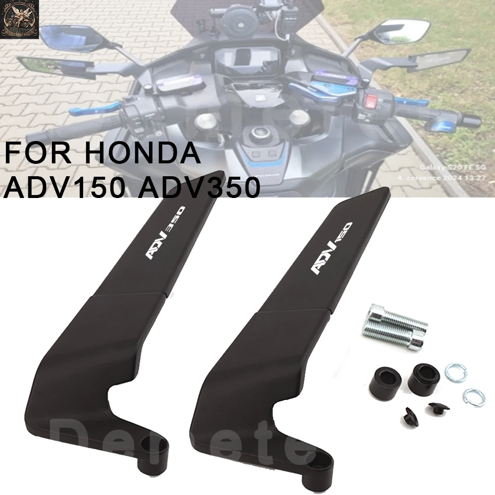 For HONDA ADV 150 ADV 350 ADV150 ADV350 Motorcycle Accessories Wind Wing Adjustable Rotating Rear-Vision Mirror M8 M10