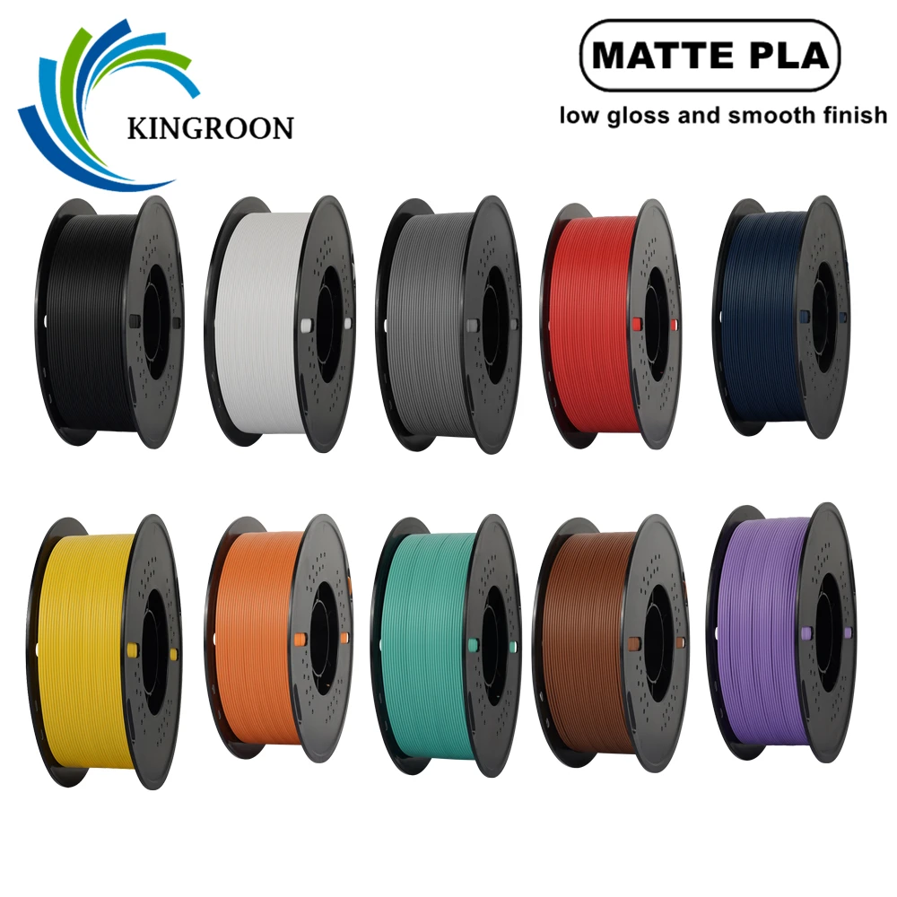 KINGROON New Matte PLA Filament 1.75mm Low Gloss 3D Printing Material Matte Finish PLA 5KG 10KG Mix Color , 1kg Plastic Spool