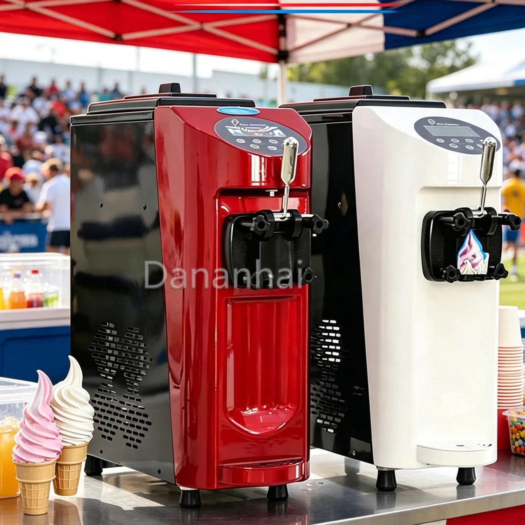 Standard 220V EU Plug Soft Serve Ice Cream Machine Commercial Desktop Ice Cream Machine For Local Catering Business