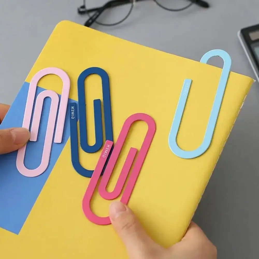 2pcs Creative Paperclips Bookmark Colorful Korean Version Metal Large Bookmark Giant Gate Iron Planner Clips Cute Paper Clip