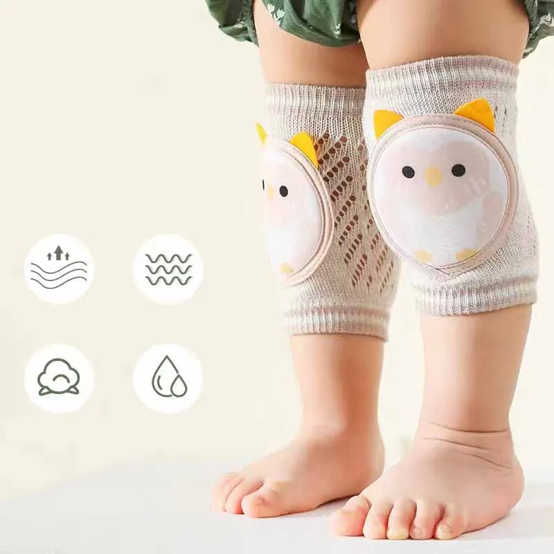 2024 Cartoon Cute Animal Summer New Thin Section Breathable Knee Pads Non-slip Boys And Girls Baby Toddler Crawling Knee Pads