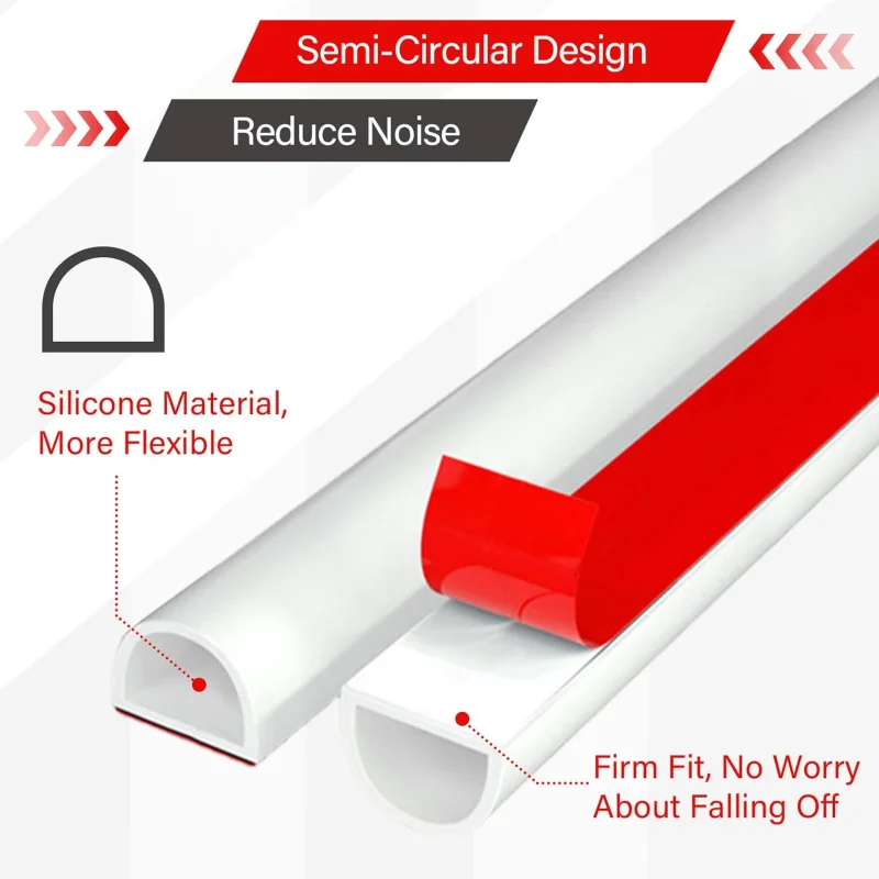 고무 날씨 스트리핑 도어 씰, 3/8() x 1/4(T) x 19. (L) D자형 자체 접착 실리콘 날씨 스트리핑,