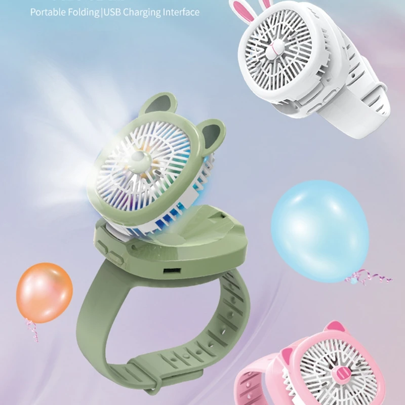 Mini Mang Theo Cổ Tay Quạt Đồng Hồ Mùa Hè Động USB Sạc Quạt Làm Mát Không Khí Có Thể Tháo Rời Cá Nhân Cho Đồ Chơi Đồng Hồ Bàn