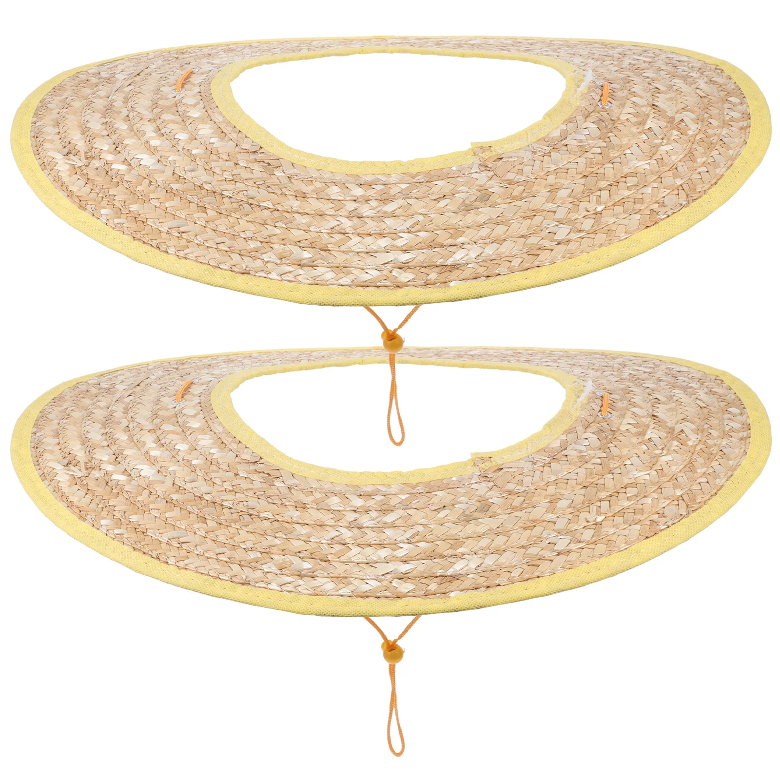 

2pcs Straw Helmet Sun Shade Hard Hat Sun Shade Straw Helmet Sun Shade for Construction Worker Straw Helmet Cover Camping Brim