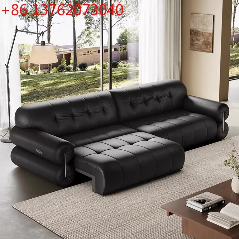 Single Double seater Four person Luxury leather electric function retractable sofa living room sofas couch Convertible sofa bed