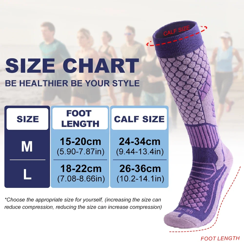 1Pair Moisture-Wicking Thickened Thermal Ski Socks Knee High Anti-Slip Snowboard Stockings Warm Winter Skiing Athletic Socks view 4