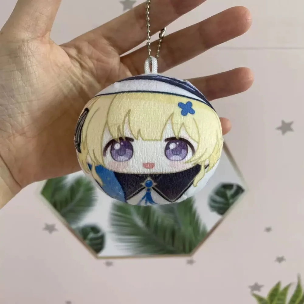 Game Wuthering Waves Cartoon Cute Phoebe Plush Round Keychain Ornaments Student Backpack Pendant Hanging Accessories Fans Gifts