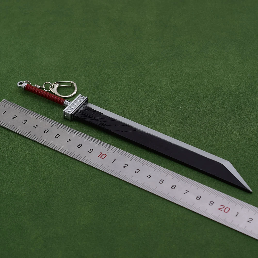 22cm Final Buster Sword Cloud Strife Fantasy VII FF7 Game Peripherals 1:6 Metal Weapon Model Keychain Collection Crafts Toys Boy