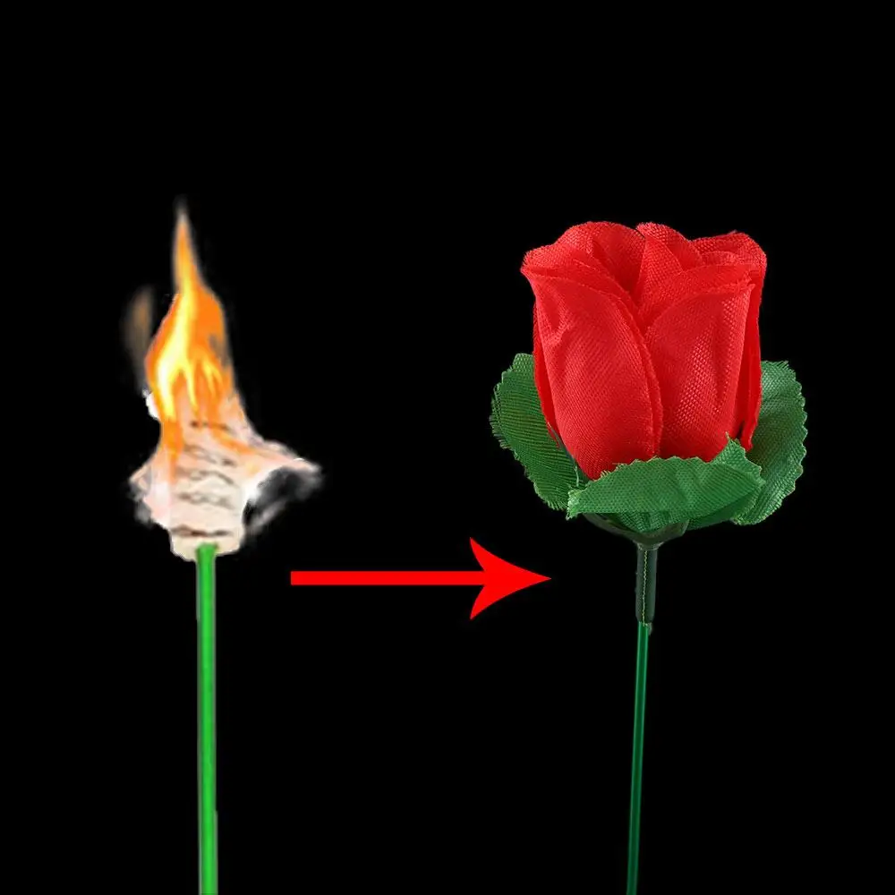 

Magic Tricks Flame Appearing Flower Magic Props Fun Present Magic Fire Rose Torch to Rose Change Roses Magic Magic Trick Rose