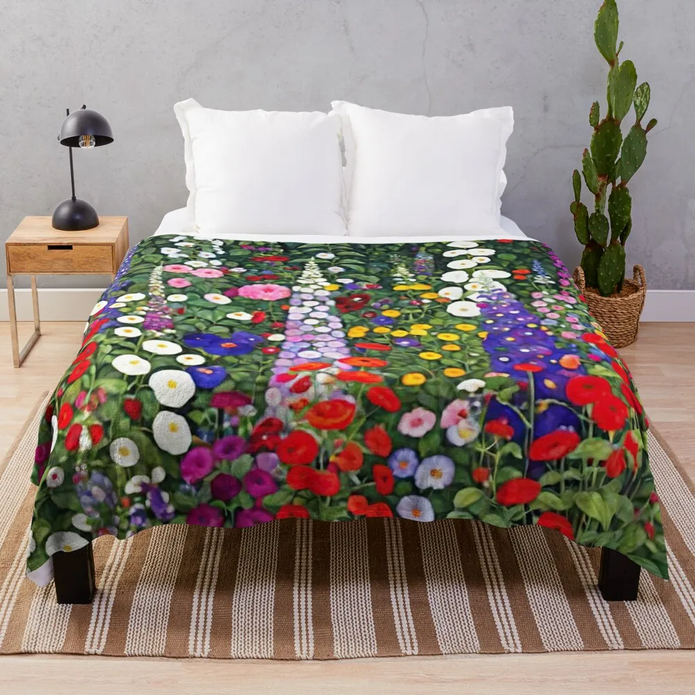 Klimt Flower Garden Throw Blanket Kid'S Fashion Sofas Plaid Blankets Sofas Of Decoration Blankets