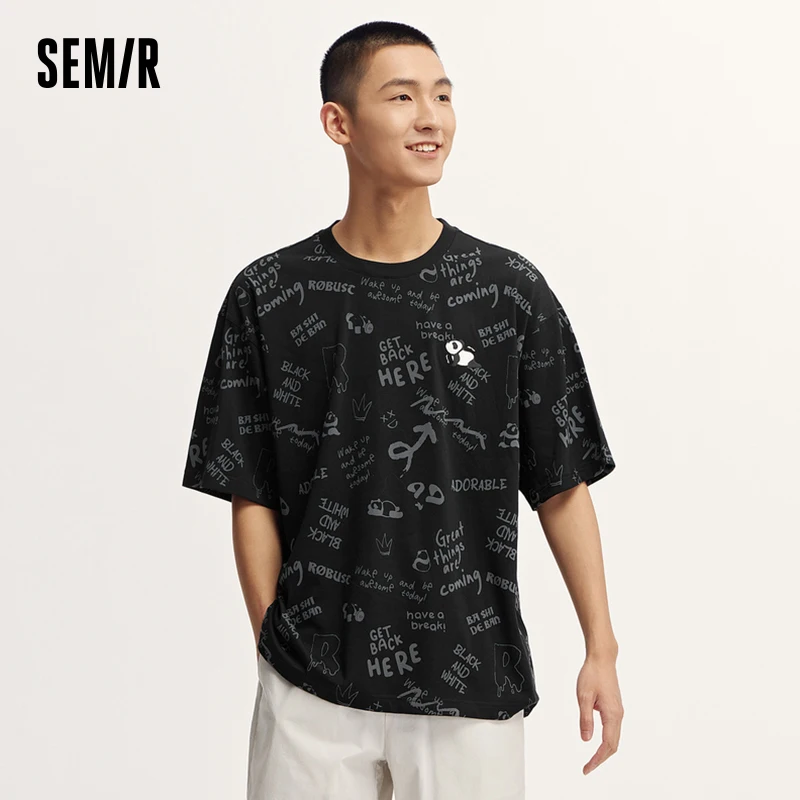 Semir Short-Sleeved T-Shirt For Men 2024 Summer New Trendy Printed Top Couple Oversize