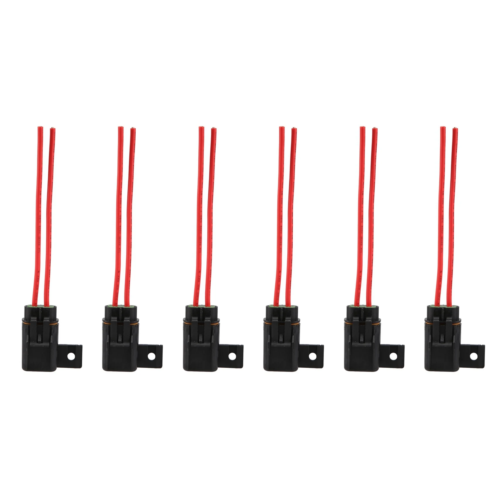 Automotive/Marine Weatherproof Blade Style ATO/ATC Fuse Holder with Cover, 12 AWG, 30A, 6 Pack