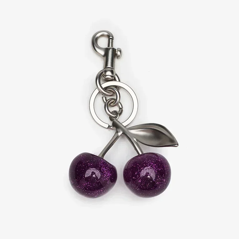 For Luxury Handbag Shoulder Bag Purple Cherry Charm Pendant Decoration Women\'s High-Grade Keychain Bags Attachment Accessories