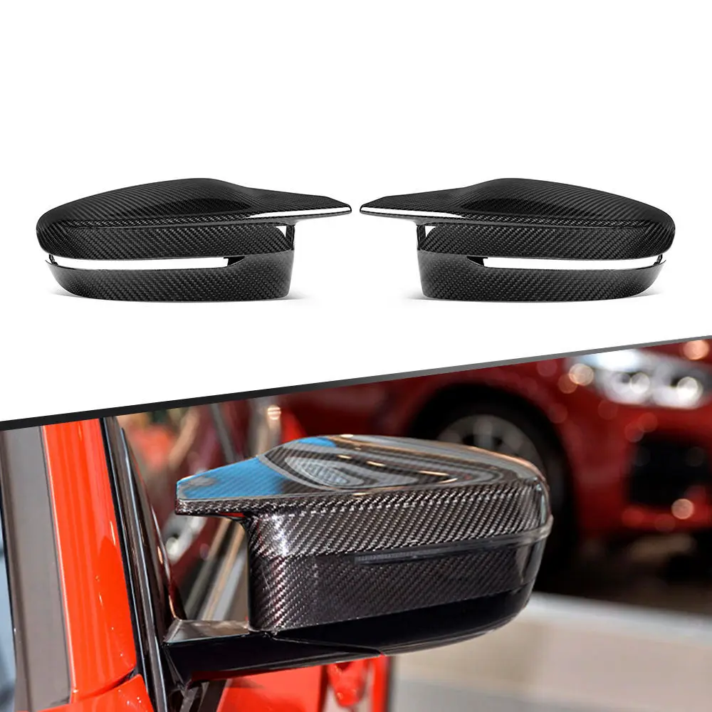 Dry Carbon Fiber Rear View Side Door Mirror Housing Covers For BMW M3 G80 M4 G82 G83 Competition LHD 2019+，100% tested well