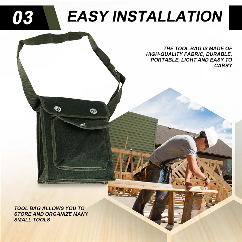 A21I-Electrician Storage Bag Tool Kit Repair Kit One-Shoulder Communication Plumber's Bag Can Store Flashlight Keys