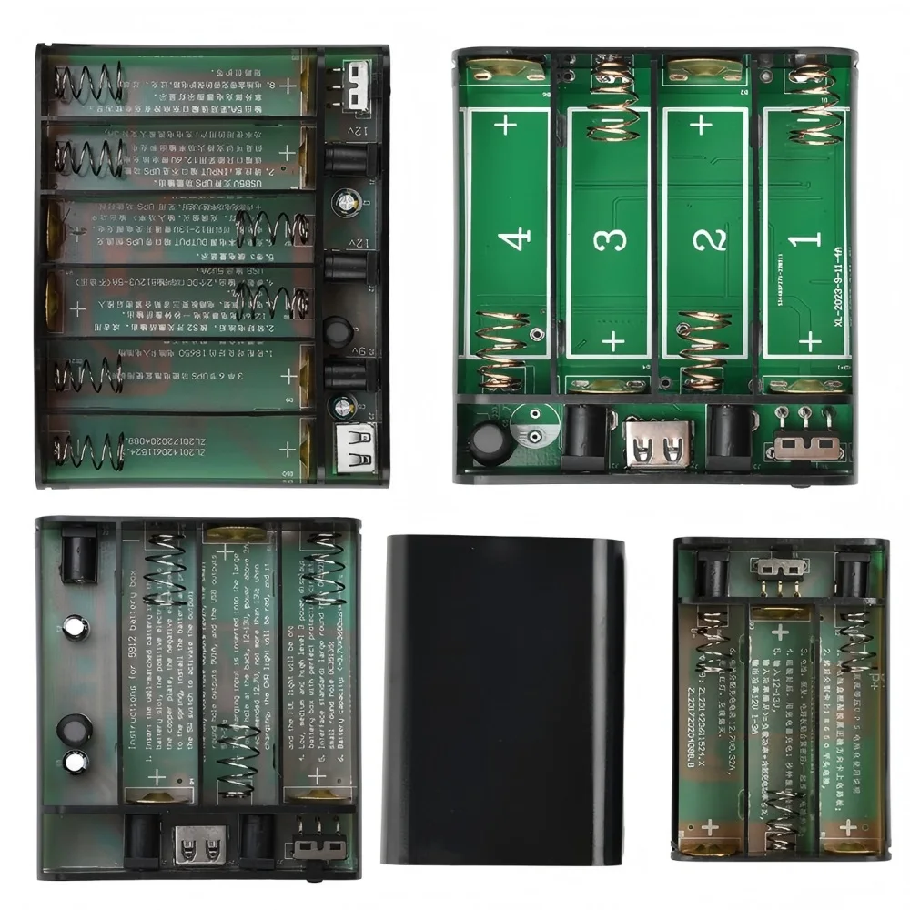 ชุดอุปกรณ์ทำเอง (DIY) สำหรับแบตเตอรี่สำรองไฟ (UPS) แบบไม่ต้องบัดกรี ใช้แบตเตอรี่ลิเธียมไอออน 18650 จำนวน 3/4/6 ก้อน รองรับไฟ DC 5/9/12/16 โวลต์ สำหรับเราเตอร์ออปติคอล  ระบบจ่ายไฟสำรอง (Uninterruptible Power Supply)