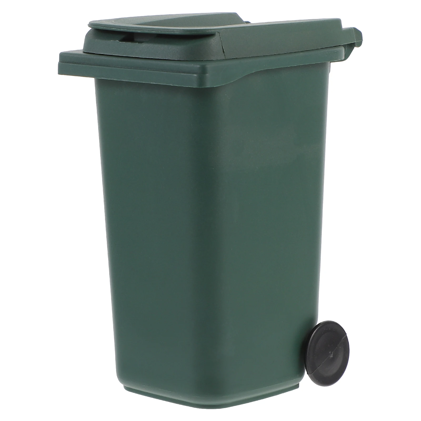 

Plastic Mini Trash Green Desk Garbage Bucket Office Waste Holder Lid Cover Storage Pen Organizer Home Use
