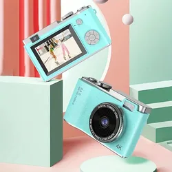 W&O LK003 Mini Digital Photo Camera 4K 48MP Child Point and Shoot Vlogging Cameras Vintage Cinema Photocamera with 64GB SD Card
