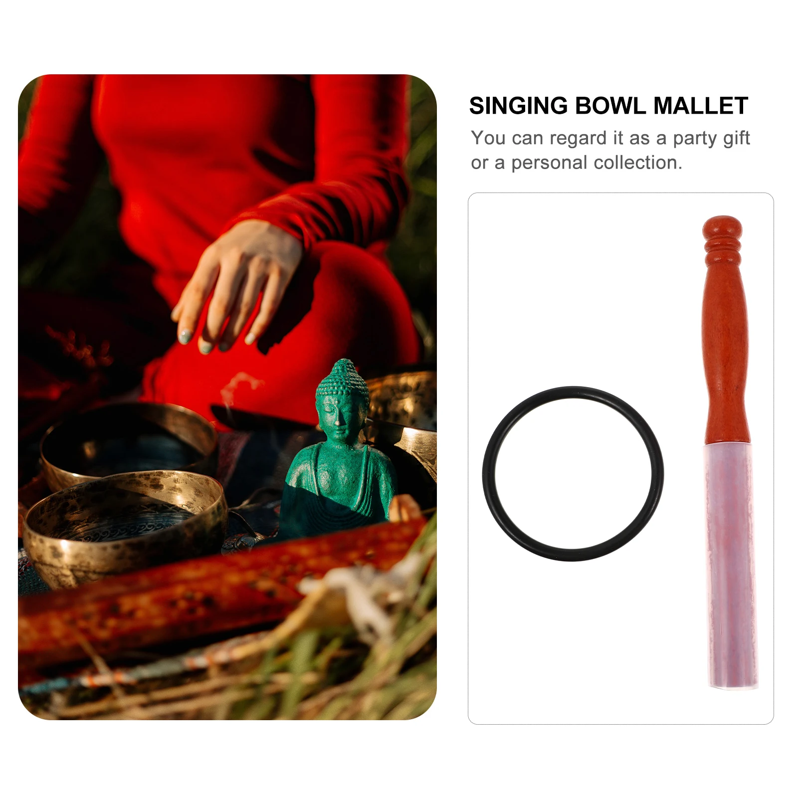 

Crystal Singing Bowl Percussion Stick Sturdy Durable Anti Slip Handle Sound Therapy Musical Accessories Buddha Instruments Gifts
