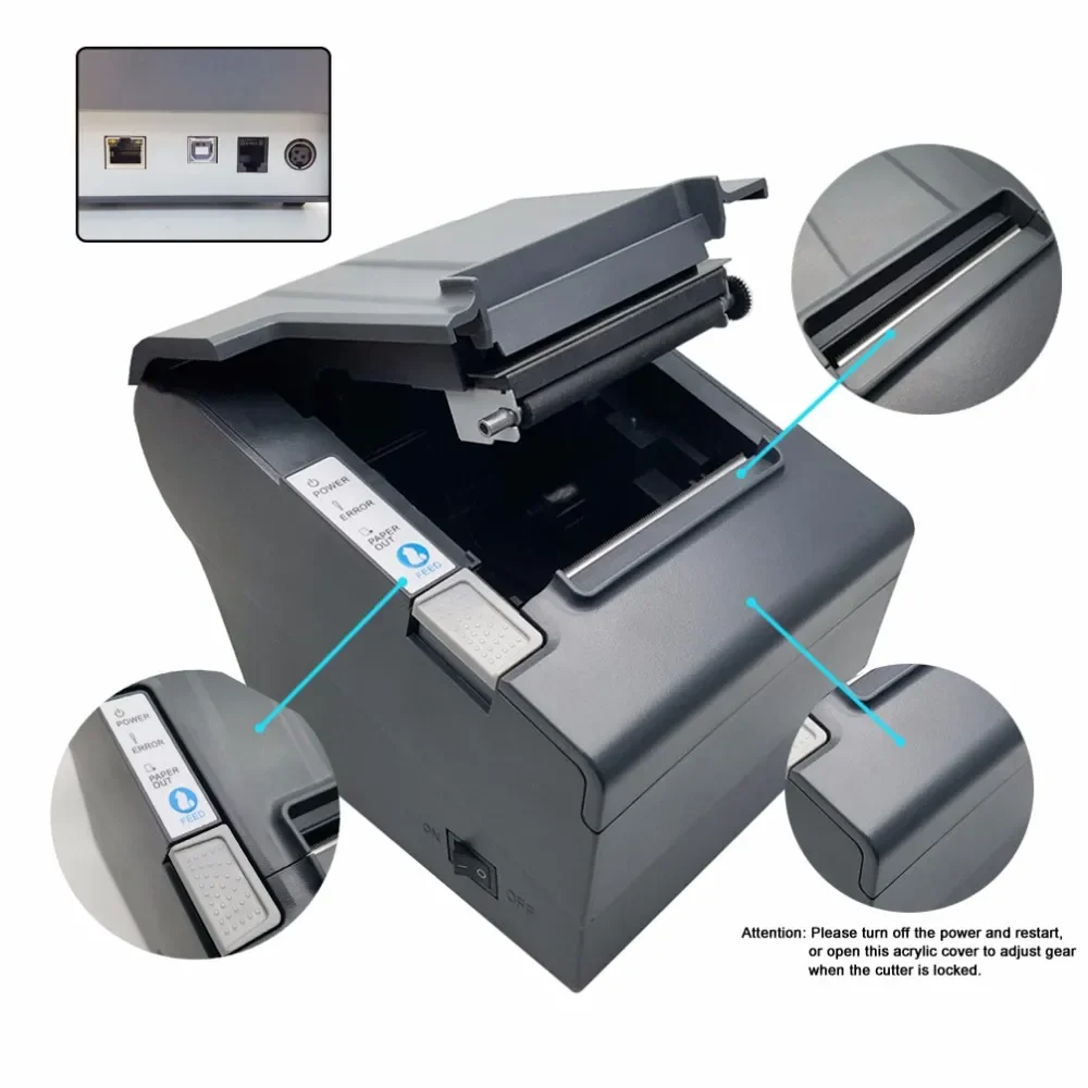 Cheap Android 80mm thermal printer with USB  LAN Port