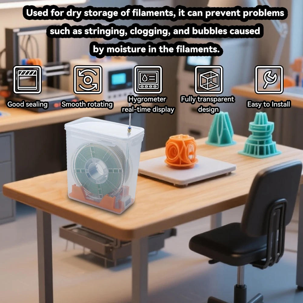 

Сушилка для нити для 3D-принтера Toaiot, герметичная и влагостойкая, мониторинг в реальном времени для 3D-принтеров, нити PLA ABS