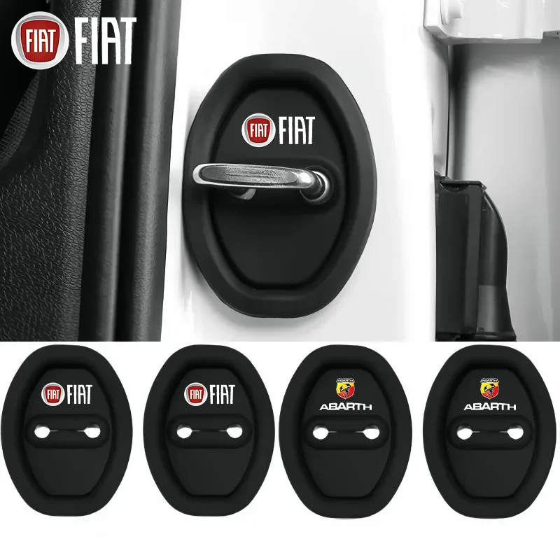 2/4 قطعة سيليكون قفل باب السيارة مشبك مزلاج باب السيارة كتم التخميد وسادة لشركة فيات 500 أبارث دوكاتو الباندا غراندي بونتو تيو 500L #1