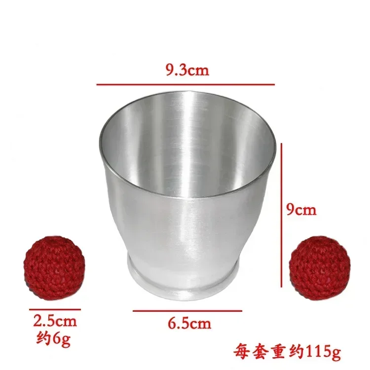 Aluminum Chop Cup - Wide Mouth (Silver,with Magnetism) Magic Tricks Cup and Balls Close Up Appear Magic Perfeormance Magician