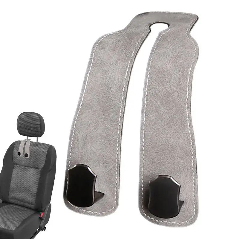 Car Seat Back Storage Hook Double Vehicle Hooks PU Leather Headrest Hooks Flexible Car Organizer Multifunctional Heavy Duty