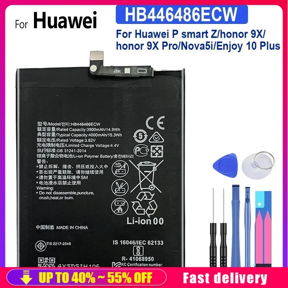 Mobile Phone Batteries 4000mAh For Huawei P Smart Z / Honor 9X Pro/Nova5i / Enjoy 10 Plus 10Plus Cell Phone Portable Battery