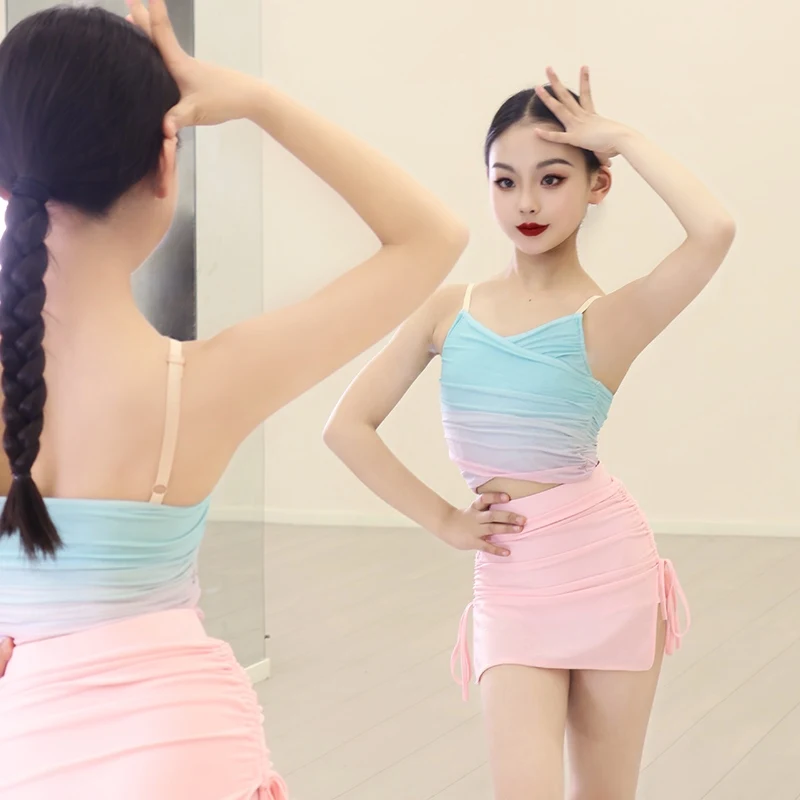 Kinder Salsa Chacha Samba Latin Dance Kostüm Mädchen Latin Dance Wettbewerb Anzüge Kinder Party Training Kleidung SL12161