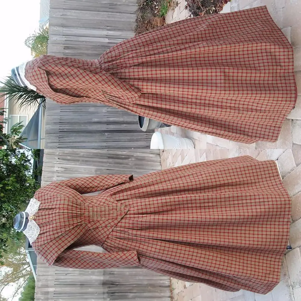 

Custom Made Victorian Civil War Women Plaid Dress Costume for Women Medieval Ball Gown Dress Vintage Halloween Outfit