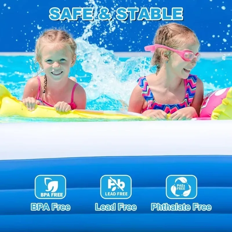 

Large Inflatable Pool with Pump, 130" x 72" x 22" Blow Up Pools for Adults and Childrens,Swimming Pool, Outdoor, Garden Backyard