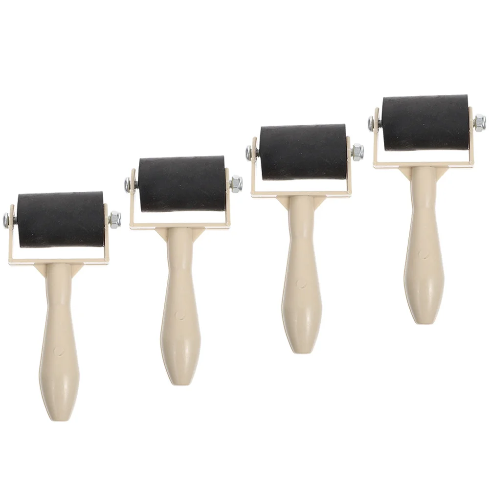 

4Pcs Plastic Roller Easy Clean Multi-Use Stamping Tool for Printmaking Crafting Fast Efficient Work Performance