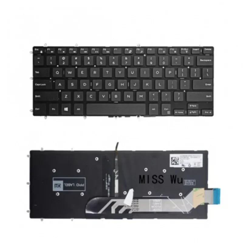 US Red/white Laptop Keyboard For DELL LATITUDE 2 IN 1 3379 3490 keyboard with Backlight