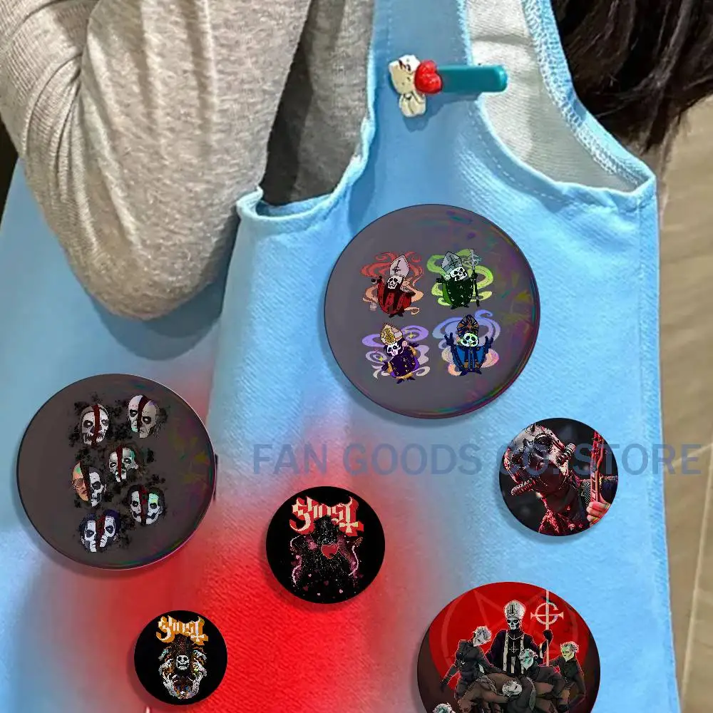 G-Ghost bc Nameless Ghoul Enamel Pin Funny Cartoon Characters Badge Fashion Jewelry Accessories Round Snap-in Brooch on Backpack