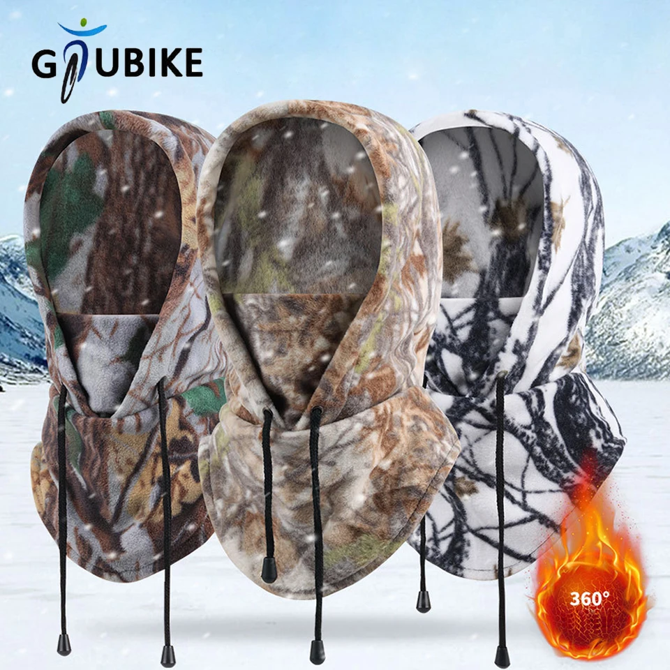 GTUBIKE Winter Warm Balaclava Cycling Cap Outdoor Sports Windproof Cap Ski Bib Polar Cold-proof Motorcycle Bicycle Hat Men Women