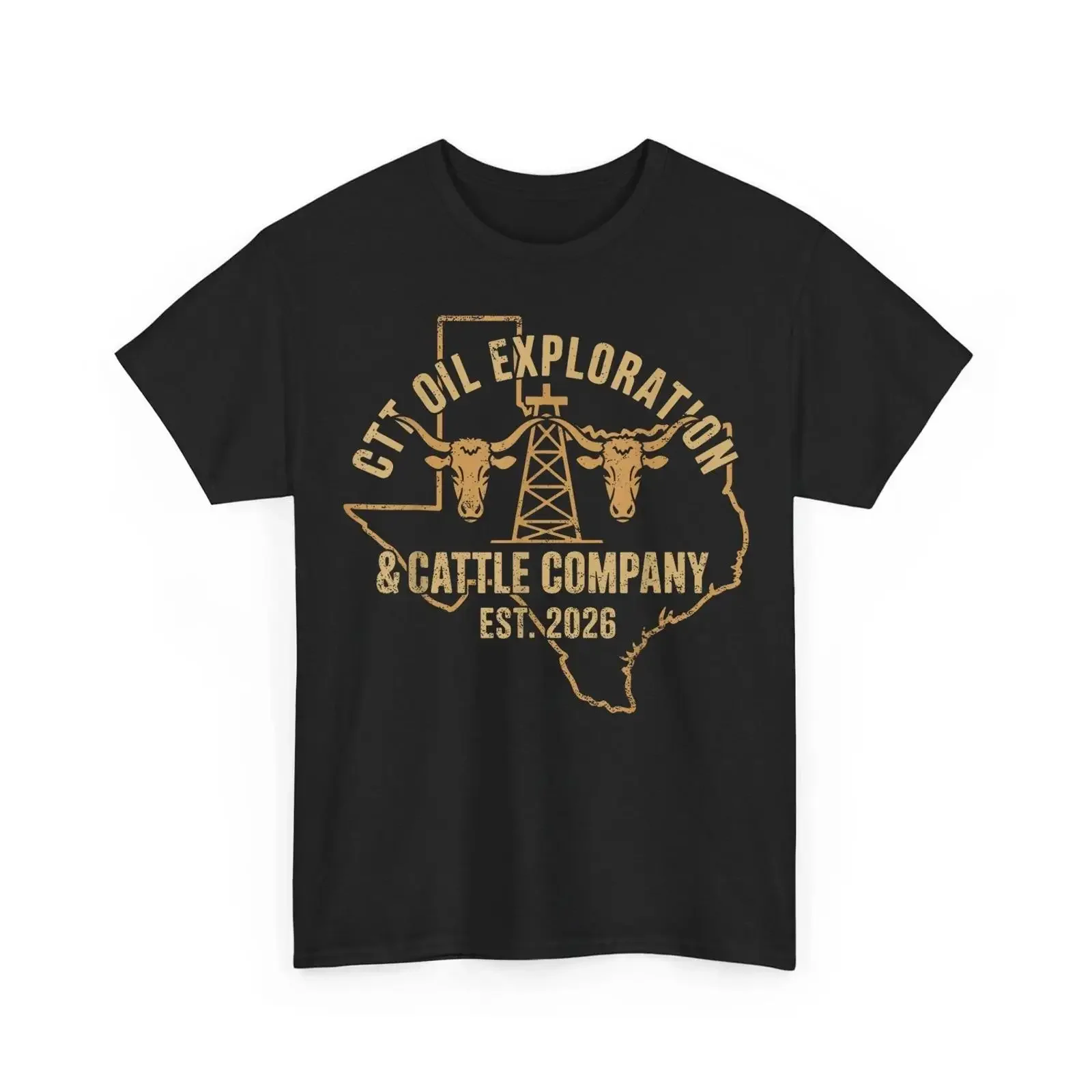 CTT Oil Exploration amp Cattle Company Texas Retro T Shirt vintage Washed fashion Stylish Stretched homme designer clothes