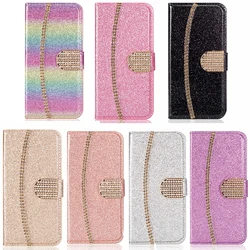 Glitter Wallet Flip Case For Samsung Galaxy S26 Ultra S25 FE S24 S23 S22 S21 Plus A15 A16 A26 A36 A56 A34 A54 A55 A35 Cover