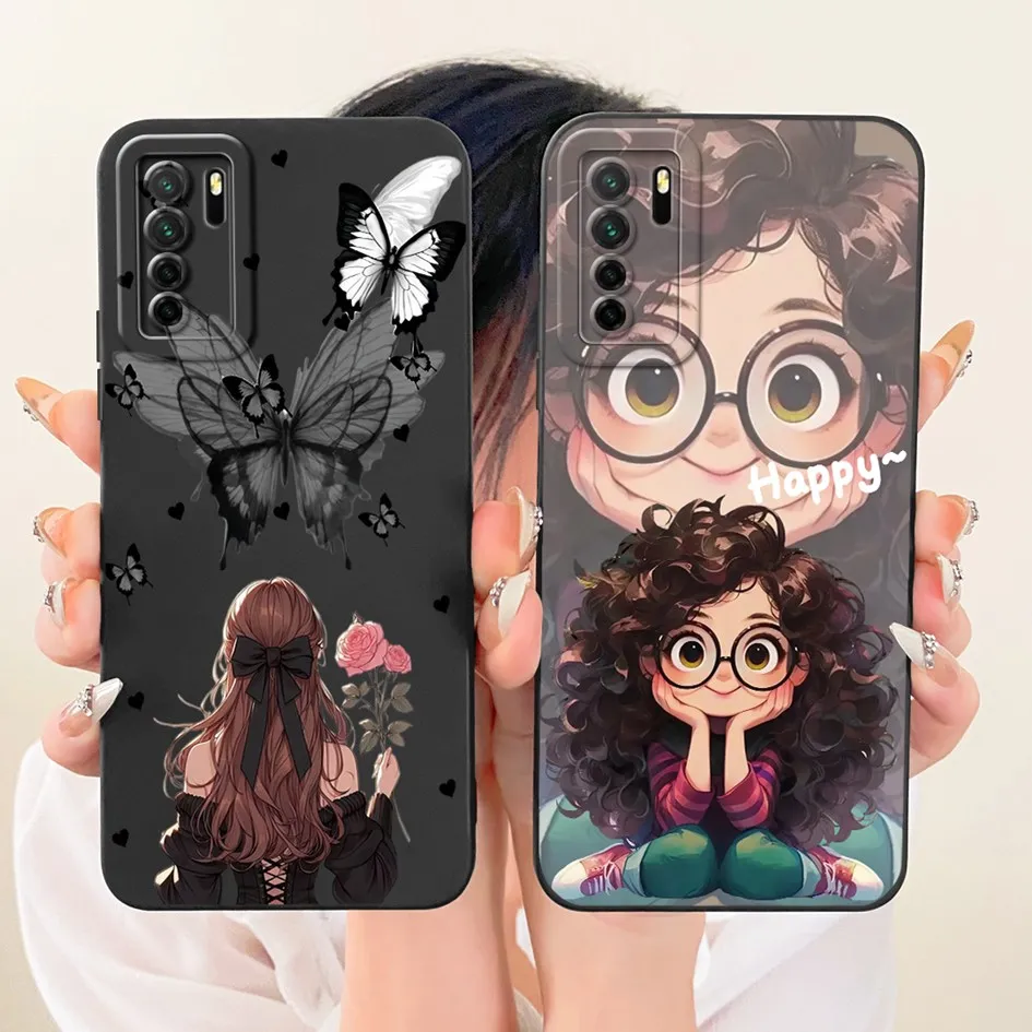Противоударный чехол для Huawei Nova 7 SE P40 Lite 5G, чехол для телефона CDY-NX9A CDY-NX9B, красивые чехлы из мягкого ТПУ с рисунком для девочек, чехлы для Honor 30S