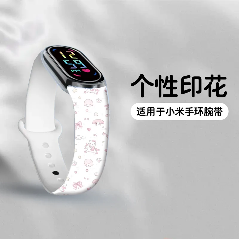 

Sanrio Cute Kitty Cat series Wristband for Mi Band 10 Printed Strap Replaceable Strap Bracelet For Mi Band 10/9/8 Strap.