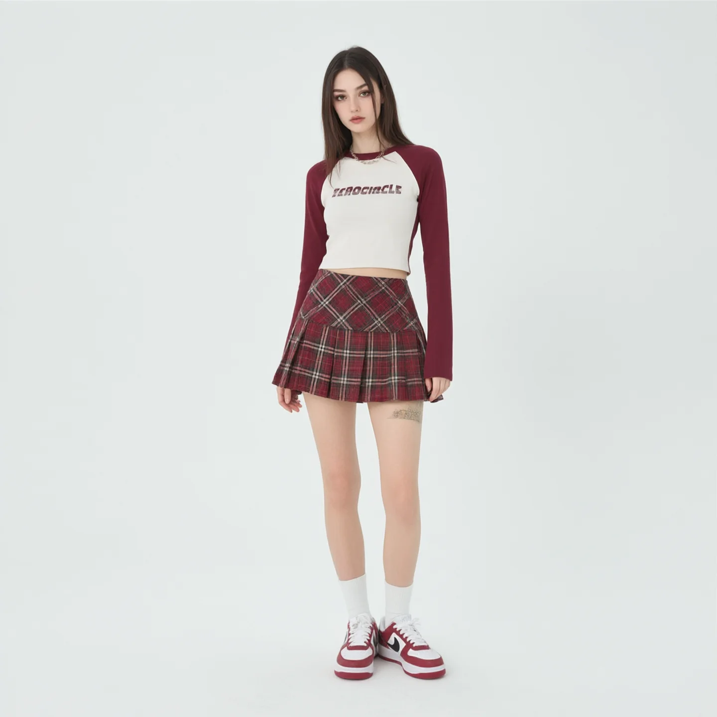 Trendy Red Plaid Pleated Skirt Women High Waist A-Line Mini Skirt Fashion Checker Skirt Y2K Kawaii Harajuku Style Street Fashion
