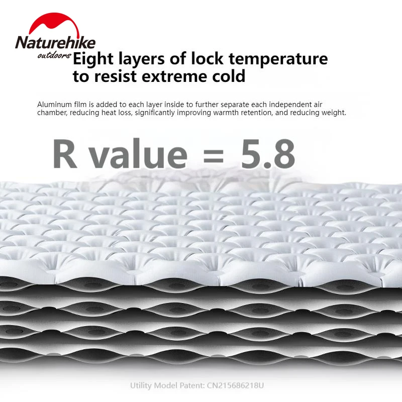 Naturehike R5.8 Inflatable Mattress Thermal Insulation Air Cushion  Ultralight Folding Mat for Hiking Outdoor Sleeping Bed Pad