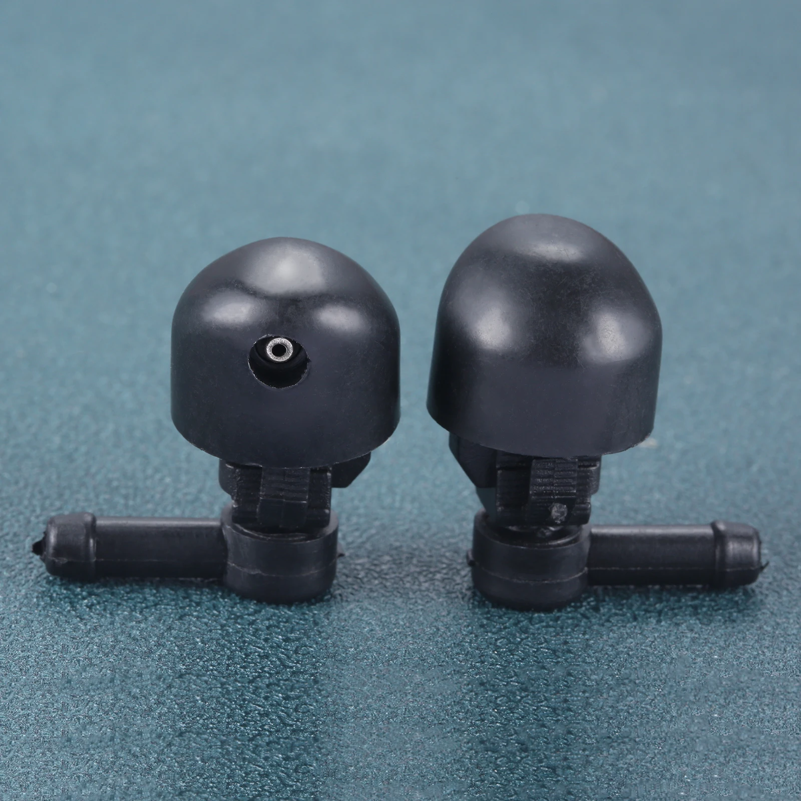 2Pcs Black Rear Windshield Washer Nozzles Car Front Windsheild Wiper Washer Spray Jet Nozzles Car Replacement Accessories
