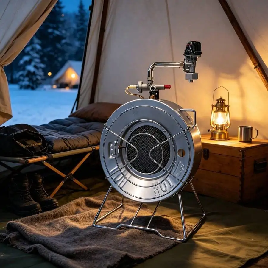 15000 BTUs Portable Propane Tank Top Outdoor Heater, Outdoor Horizontal Radiant Gas Heater Top Tank For Ice Fishing Tent, Campin