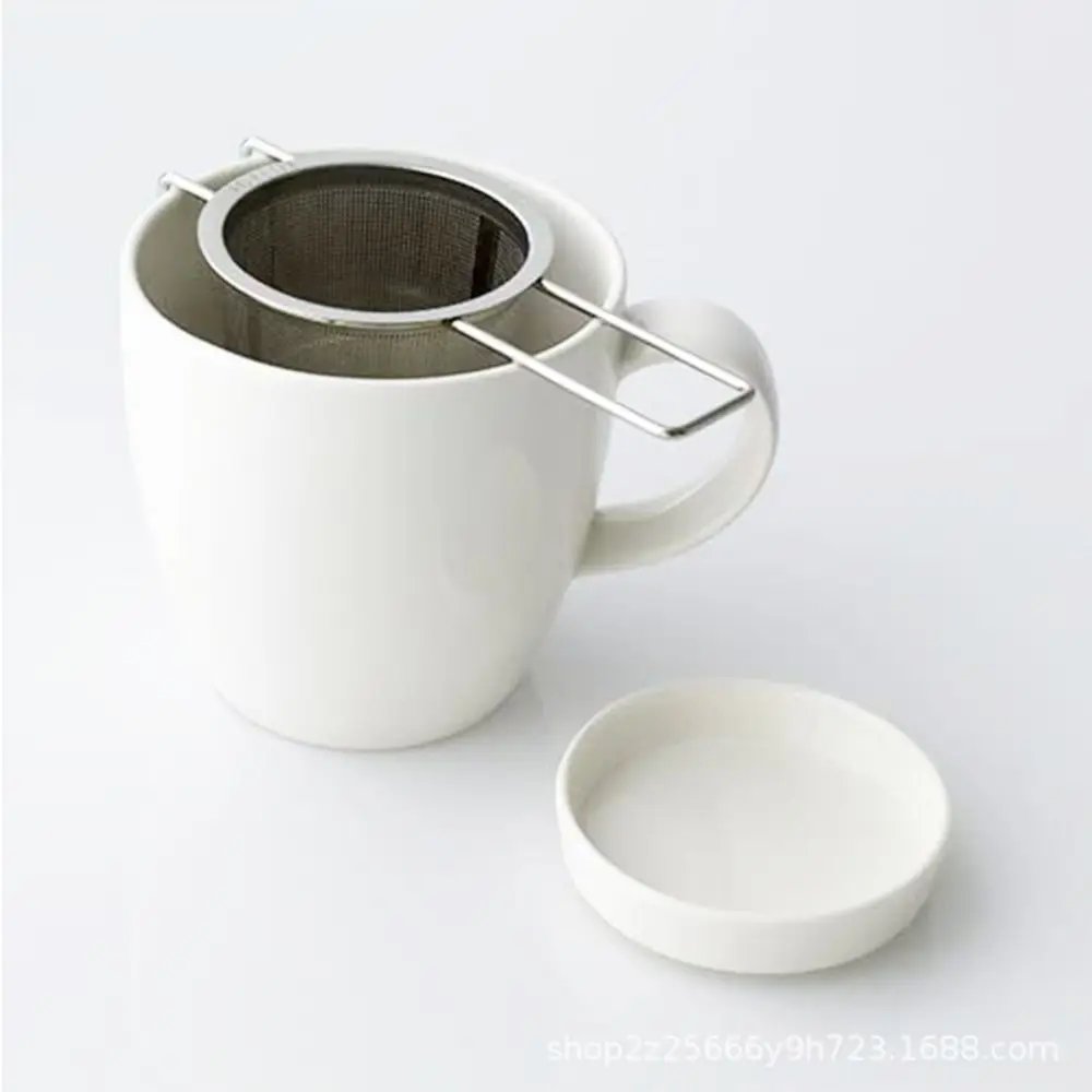 304 Stainless Steel Tea Drain with Lid Tea Strainer noncollapsible Double Handle Tea Strainer with Lid Tea Brewer