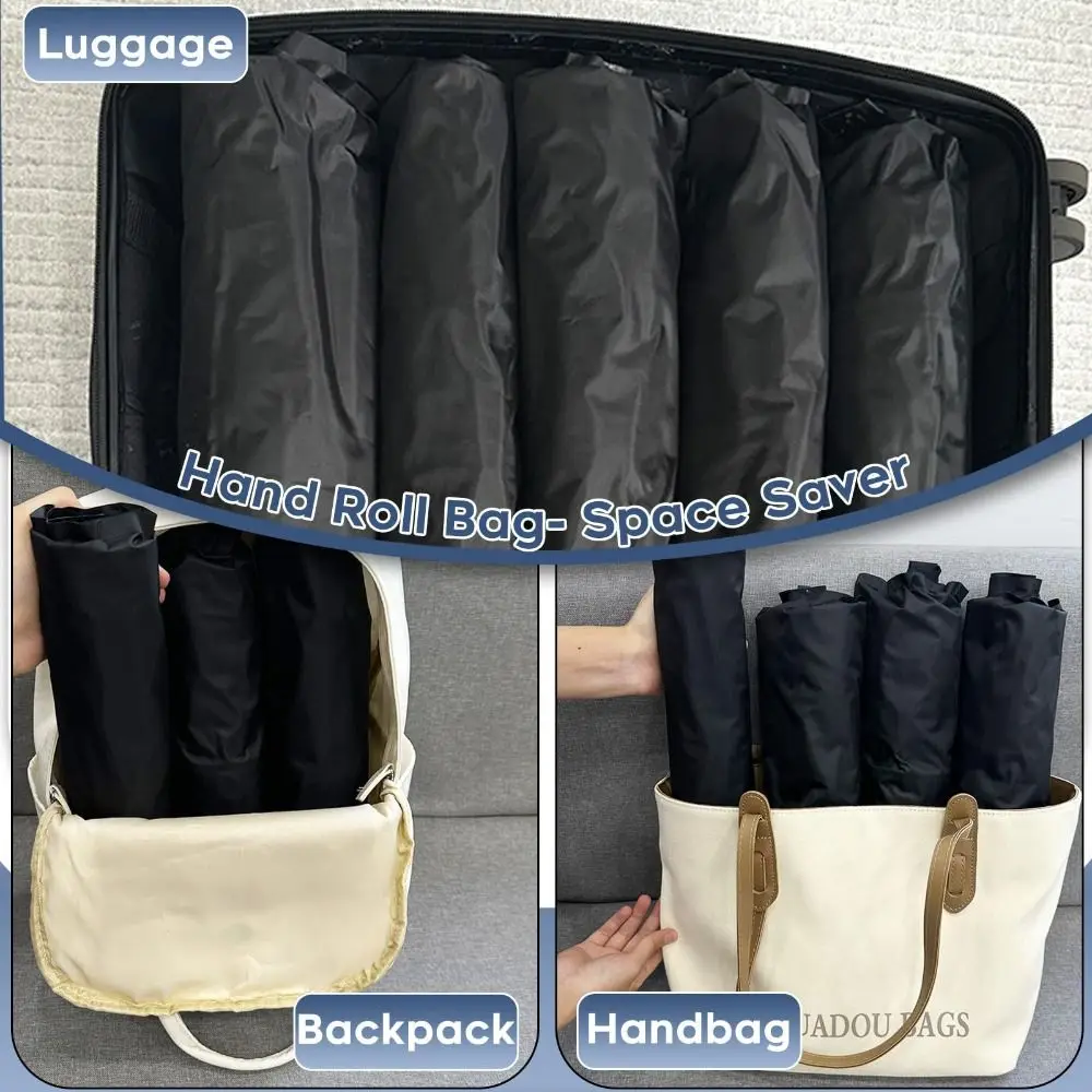 Reusable Hand Roll Vacuum Bags Dustproof Portable Vacuum Compression Bag Space Saver Luggage Vacuum Storage Bag for Travel view 3