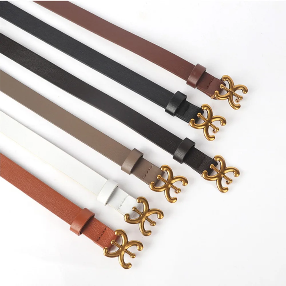 Metal C Buckle Waistband Luxury Belts Women Brand Trendy Female PU Leather Men Belt Gold Designer Buckle Waistband